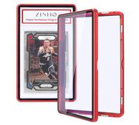 ZINHO Graded Card Case Magnetic Aluminum Alloy Slab Protector Display Case Fits 35PT PSA/CGC/CSG Cards, UV Protection (Red)