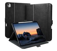 Zinibri for iPad Pro 11 Inch Case 2024 M4 A2836 A2837 with Pencil Holder & Pocket & Hand Strap, Stand Cover Magnetic PU Leather Case Compatible with iPad Pro 11 M4 2024 (5th Gen),Black