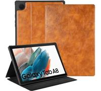 Zinibri for Samsung Galaxy Tab A8 Tablet Case 10.5 Inch 2021 2022 SM-X200/SM-X205/SM-X207,PU Leather Multi Angles Stand Slim Protective Cover Case Compatible with Galaxy Tab A8,Brown