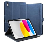 Zinibri for iPad 10th Generation Case Cover 10.9 Inch 2022 A2696 A2757 A2777 with Pencil Holder & Hand Strap & Pocket,Stand Magnetic PU Leather Folio Protective Case Compatible with iPad 10 Gen,Blue