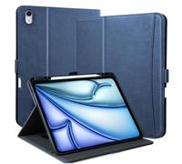 Zinibri for iPad Air 11 Inch Case M2 2024 (6th Gen), iPad Air 5th/4th Generation Case 10.9" 2022/2020 with Pencil Holder & Pocket & Hand Strap PU Leather Stand Magnetic Cover for iPad Air 5/4,Blue