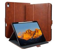 Zinibri Handcrafted Case for iPad Air 11 Inch M3 2025/M2 2024,iPad Air 5th/4th Generation Cover with Pencil Holder & Hand Strap & Pocket Magnetic Closure Multi Angles Stand Auto Sleep/Wake,Brown