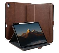 Zinibri Handcrafted Case for iPad Air 13 Inch M4/M3/M2 (2026/2025/2024) with Pencil Holder & Hand Strap & Pocket,Magnetic Clasp,Multi Angles Stand,Protective Folio Cover,Auto Sleep/Wake,Dark Brown