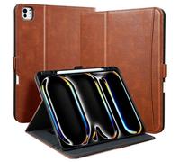 Zinibri for iPad Pro 13 Inch Case 2024 M4 A2925 A2926 with Pencil Holder & Pocket & Hand Strap, Stand Magnetic Cover PU Leather Case Compatible with iPad Pro 13 M4 2024 (7th Gen),Brown