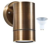 ZINK Brass Wall Mounted Outdoor Downlights with LED GU10 Bulbs Included: Solid Brass (Bronze Finish, 1 Light / 1 GU10 Bulb)