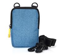 Zink Soft Camera Case - Small Instant Print Camera & Printer Bag w/Photo Paper Pocket, Zipper Closure & Crossbody Shoulder Strap - Blue