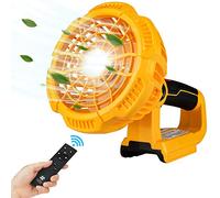 Zinkiwayr Cordless Portable Fan Compatible with Dewalt 14.4V-20V Battery Camping Fan with 300LM LED Light&USB Port for Travel,Tent,Office,Home,Picnic,Barbecue,Fishing