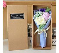 Zinnia Flowers Gift Box Bunch Mother's 3 Gift flowers (B, One Size)
