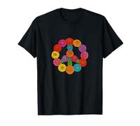 Zinnias Peace Sign Retro Floral Hippie Garden Nature Design T-Shirt