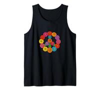 Zinnias Peace Sign Retro Floral Hippie Garden Nature Design Tank Top