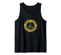 Zinnias Peace Sign Retro Floral Hippie Garden Nature Design Tank Top
