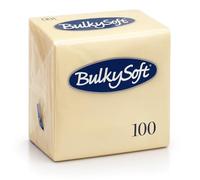 ZINNIAUK 100 x Cream Bulkysoft Paper Napkins - 33x33cm | Soft, Thick & Premium Quality Disposable Tableware Napkins Party Tissue Serviettes