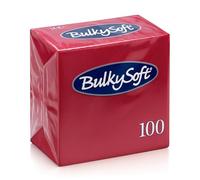 ZINNIAUK 100 x Dark Red Bulkysoft Paper Napkins - 40x40cm | Soft, Thick & Premium Quality Disposable Tableware Napkins Party Tissue Serviettes