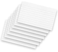 ZINNIAUK 100 x White Record Cards 6 x 4 Inch | Includes Ruled Revision Cards | Useful in Study, Notes, Revision, Flashcards, Office & School Exams | Durable and Easy to Write
