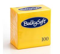 ZINNIAUK 100 x Yellow Bulkysoft Paper Napkins - 33x33cm | Soft, Thick & Premium Quality Disposable Tableware Napkins Party Tissue Serviettes