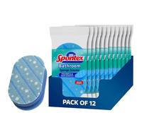 ZINNIAUK 12 x Spontex Bathroom Sponge Scourer Blue | Lightweight Bathroom Cleaning Sponge Non-Scratch Nailguard Grip & Curved Edges Safe for Enamel, Showers, Baths & All Delicate Surfaces