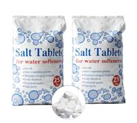 ZINNIAUK 2 x Salt Tablets for Water Softener 25kg | Dishwasher Salt Tablet 100% Natural Sea Salt Easily Dissolved High Purity Tablet for Household, Laundry, Plumbing, Commercial & Industrial Use