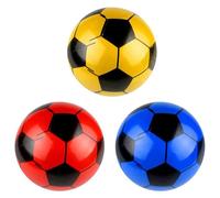 ZINNIAUK 3 x PVC Plastic Footballs in Assorted Colours | Lightweight Soft Play Balls for Kids | Safe Indoor & Outdoor Fun for Garden Games, Beach Days, School Sports & Everyday Active Play