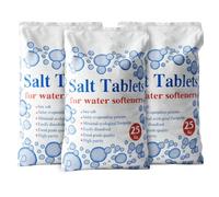 ZINNIAUK 3 x Salt Tablets for Water Softener 25kg | Dishwasher Salt Tablet 100% Natural Sea Salt Easily Dissolved High Purity Tablet for Household, Laundry, Plumbing, Commercial & Industrial Use