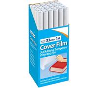 ZINNIAUK 33 cm x 1m Clear Self-Adhesive Book Cover Film - Sticky Back Plastic Roll for School Books, Crafts, Documents - Durable, Waterproof, Contact Covering Film Wrapping & DIY Protection