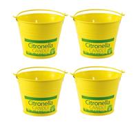 ZINNIAUK 4 x Citronella Bucket Candles - 25H Burn Time Keep Flies Away | Mosquito & Insect Repellent Citronella Candle for Outdoor Use with Long-Lasting Burn