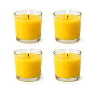 ZINNIAUK 4 x Citronella Glass Candles - 25H Burn Time Keep Flies Away | Mosquito & Insect Repellent Citronella Candle for Outdoor Use with Long-Lasting Burn