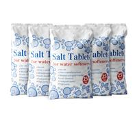 ZINNIAUK 5 x Salt Tablets for Water Softener 25kg | Dishwasher Salt Tablet 100% Natural Sea Salt Easily Dissolved High Purity Tablet for Household, Laundry, Plumbing, Commercial & Industrial Use