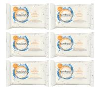 ZINNIAUK 6 x Femfresh Feminine Flushable Intimate Wipes for Women 15 Count, Eco-Friendly Feminine Cloths with Aloe Vera & Calendula, 99% Natural, Safe Sensitive Skin