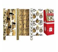 ZINNIAUK Christmas Gold Luxury Wrapping Paper Rolls 3 x 1.5m Premium Festive Gift Wrap with Elegant Assorted Gold Designs Ideal for Christmas Birthdays Holidays & Special Celebrations