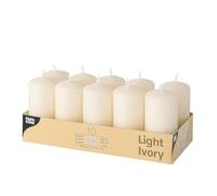 ZINNIAUK Ivory Papstar Pillar Candles Pack of 10 (40mm x 90mm) - Unscented Long-Lasting Wax Candles - Decorative Table Centrepieces for Home, Weddings, Parties & Events