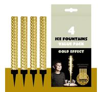 ZINNIAUK Pack of 4 Gold Ice Sparkling Fountain Candles | Premium Candles for Birthday, Christmas, Anniversary, Wedding, New Year with Bright Sparkle & Long-Lasting Burn