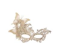 Zinniday Butterfly Masquerade Mask for Women - Gold Glitter Butterfly Eyemask for Women Lady Couples Halloween Renaissance, Elf Mysterious Fantasy Fairy Masks for 1920s 50s Party Renfaire Prom