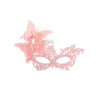 Zinniday Butterfly Masquerade Mask for Women - Pink Glitter Butterfly Eyemask for Women Lady Couples Halloween Renaissance, Elf Mysterious Fantasy Fairy Masks for 1920s 50s Party Renfaire Prom