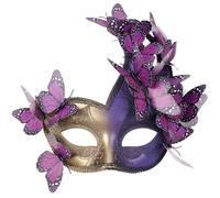 Zinniday Purple Butterfly Masquerade Mask for Women - Elf Mysterious Fantasy Fairy Masks Monarch Butterfly Eyemask for Women Lady Couples Halloween Renaissance, 1920s 50s Party Renfaire Prom