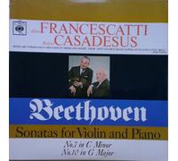Zino Francescatti - Beethoven - Sonatas For Violin & Piano No's 7 & 10. VINYL LP (CBS72380). VG/VG
