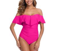 ZINPRETTY Women's Monokini One Piece, Rose Swimsuit, Large