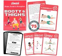 Zinsk 75 Booty & Thighs Exercise Cards - No Equipment Needed Glute Workouts to Shapen and Lift - Compact 3.5" x 2.5" Cards for Fun, Fast Home or Travel Leg and Butt Workouts for Women