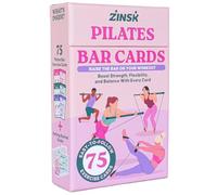 Zinsk 75 Pilates Bar Exercise Cards - Create Home Workouts That Sculpt and Tone - 3" x 5" Cards with Full Instructions - Includes Getting Started Pamphlet with 8 Pre-Made Routines