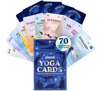 Zinsk Premium Yoga Deck - 70 Beautifully Illustrated 3x5” Cards with Instructions, Alignment Cues, & Modifications - Flashcards for Learning Beginner & Intermediate Poses & Sequencing