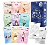 Zinsk Premium Yoga Deck - 70 Beautifully Illustrated 3x5” Cards with Instructions, Alignment Cues, & Modifications - Flashcards for Learning Beginner & Intermediate Poses & Sequencing