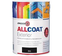 Zinsser Allcoat Exterior Water Based Paint Satin Black - 5 Litre