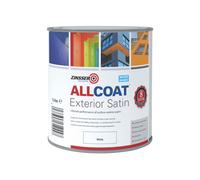 Zinsser Allcoat Exterior Water Based Paint Satin White - 1 Litre