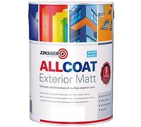 Zinsser Allcoat Exterior WB (Matt Finish) 1lt (Black or White) - White