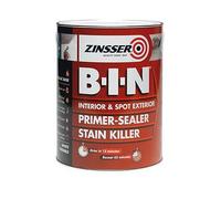 Zinsser B.I.N Primer, Sealer & Stain Killer Paint White 1 litre ZINBIN1L