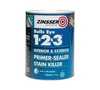 Zinsser Bulls Eye 1-2-3 Primer-Sealer & Stain Killer 1 Litre Ready Mixed Colour - White
