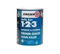 Zinsser Bulls Eye 1-2-3 Primer-Sealer & Stain Killer 2.5 litre Ready Mixed Colour - White