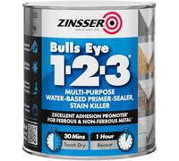 Zinsser Bulls Eye 1-2-3 Primer-Sealer & Stain Killer 500ml Ready Mixed Colour - White
