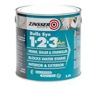 Zinsser BULLS EYE 1-2-3 *PLUS*** 2.5 litre Ready Mixed Colour - White