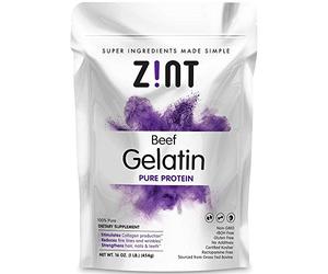 Zint Premium Beef Gelatin - Grass Fed - Certified Kosher, Non-GMO - Unflavored - 1 Lb. Bag - Ideal For Smoothies and Desserts, Easy to Digest, No Aftertaste.
