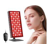 Zinueen Red Light Lamp for Full Body & Face, Infrared Lamp with 60 LED, 5 Brightness Levels & Tri Wavelengths (660/850/940nm), Large Panel with Adjustable Stand & Goggles
